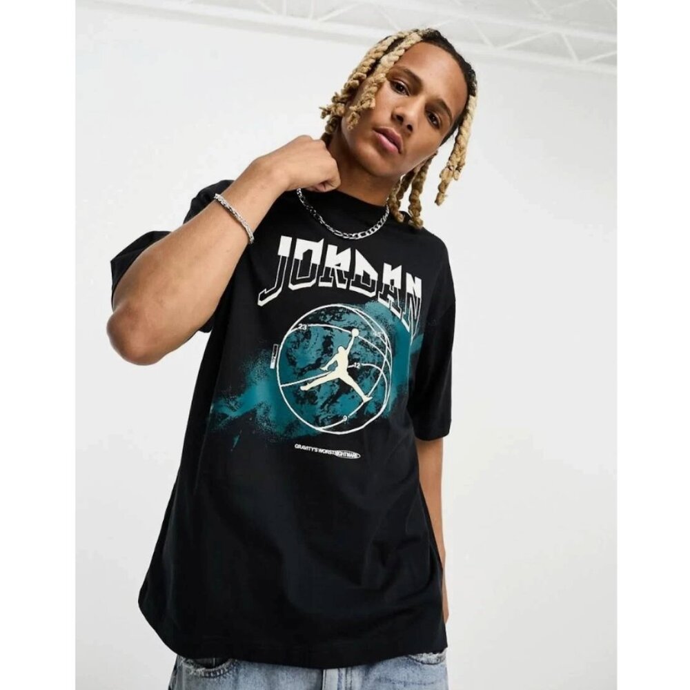 Air Jordan Sport 85 Men's Retro Graphic Dri-FIT Cotton T-Shirt Top Black 2XL